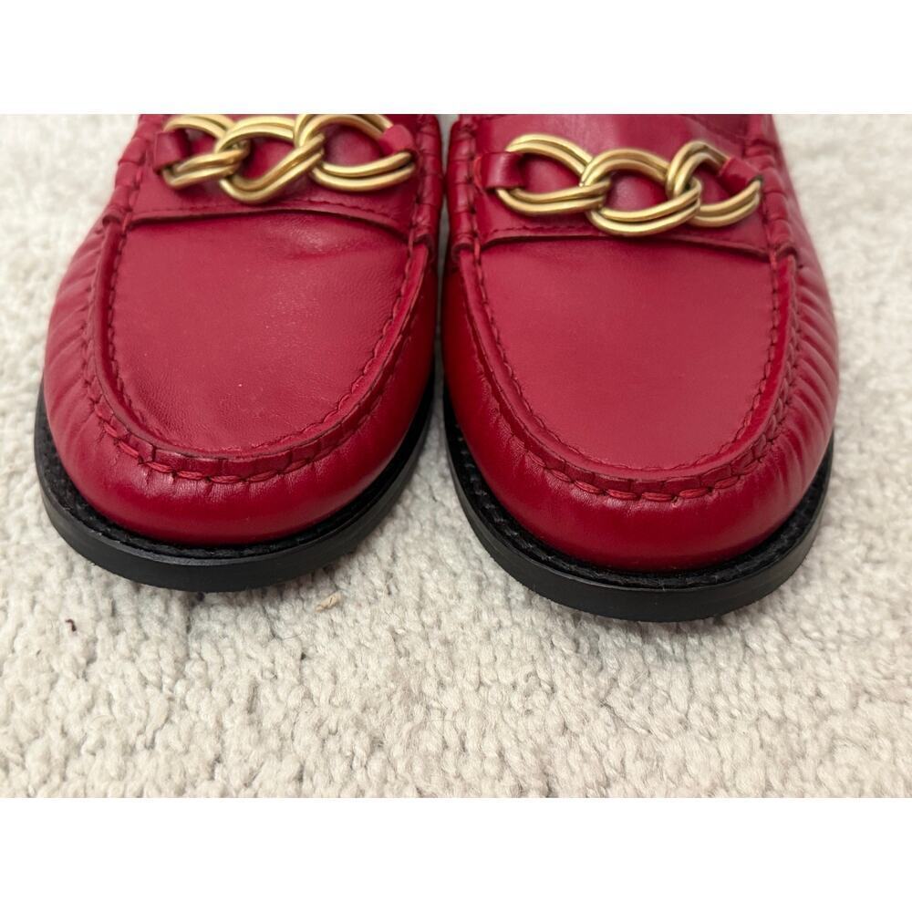Sézane Vicky Leather Slip On Loafers Shoes Burgundy Red Women's Size EU 35 - Picture 4 of 10